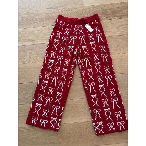 NWT Cupcakes and Cashmere Red Bows fuzzy lounge pants pajamas Size Large $50 - Picture 2 of 6